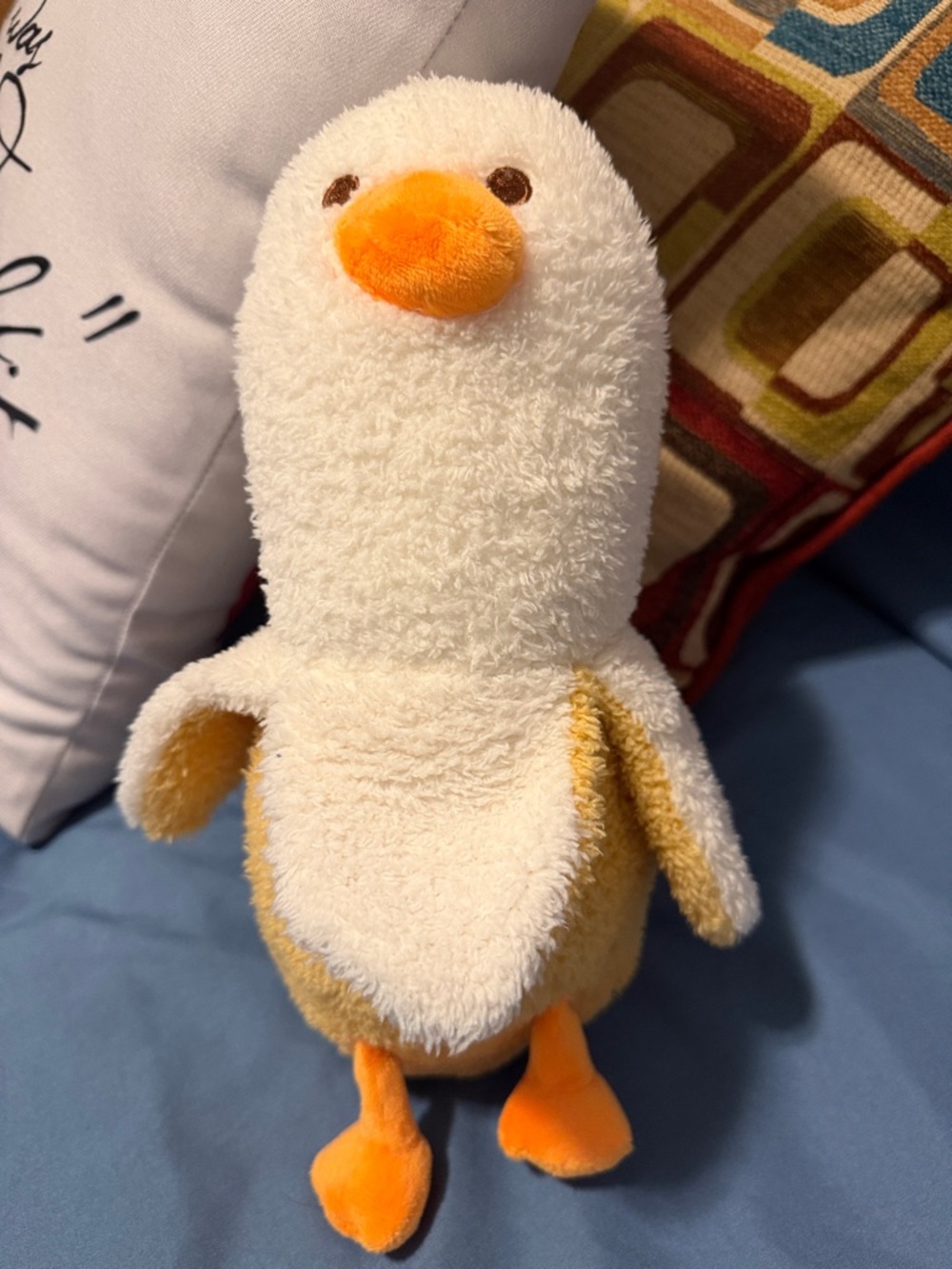 Plush Duck Stuffed Animal - Cream & Yellow with Orange Beak